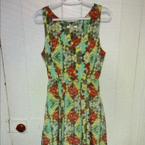 Sleeveless Geometric Print Dress